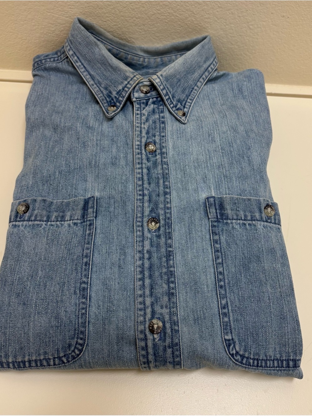 Fieldmaster Men's Light Blue Denim Button-Down Shirt